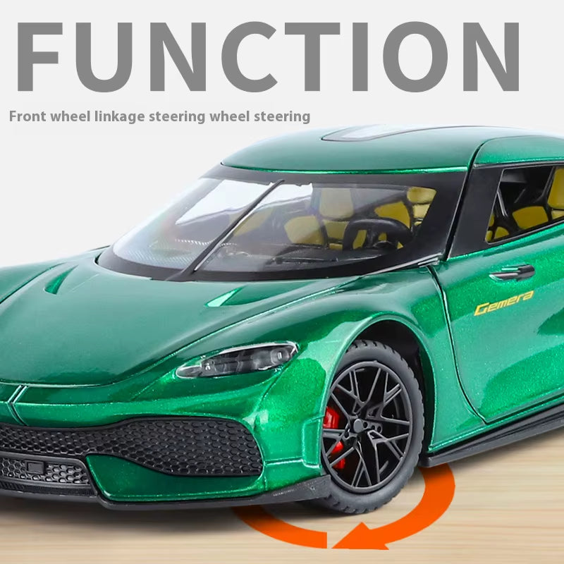 1:24 Gemera GT Super Sport Car Alloy Diecast Metal Model Car Sound & Light Hobby Collectibles Trendy Ornament Gift for Boyfriend