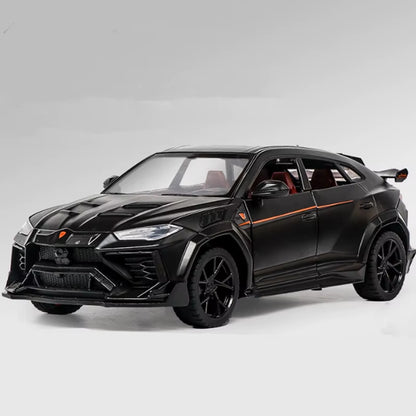 1:24 URUS SUV Alloy Modified Sports Car Model Diecast Metal Off-Road Vehicle Model Simulation Sound and Light Childrens Toy Gift