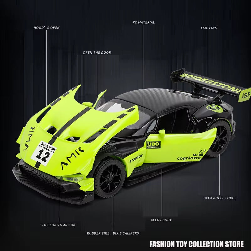 1: 32 Aston Martin Vulcan Fast&Furious Alloy Car Model Diecasts Toy with Sound and Light Vehicles Decoration Toys for Kids Gift