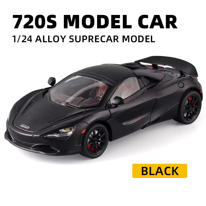 Mclaren 720S 1:24 Super Sportcar Sound & Light Miniatures Alloy Diecast Model Car Presents for Boyfriend Toys for Kid Gift Metal