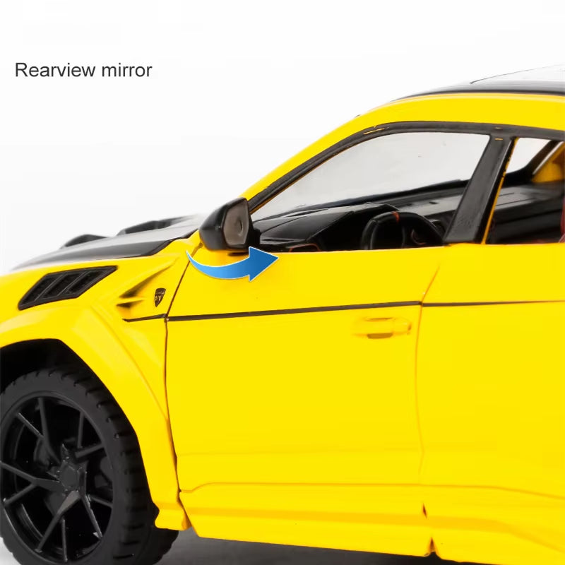 1:24 URUS SUV Alloy Modified Sports Car Model Diecast Metal Off-Road Vehicle Model Simulation Sound and Light Childrens Toy Gift