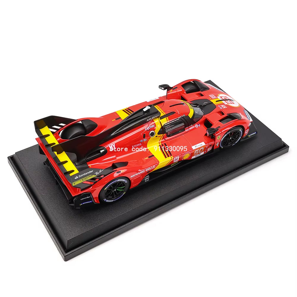 1:18 Ferrari 499P LMH 2023 Car Model Boy Big Toy Static Die Cast Vehicles Collectible Model Car Toys