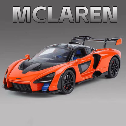 1:24 Mclaren Senna Supercar Scale Car Model Alloy Vehicle Diecast Metal Sound＆Light Collectible Childrens Birthday Toy Car Gift