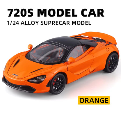 Mclaren 720S 1:24 Super Sportcar Sound & Light Miniatures Alloy Diecast Model Car Presents for Boyfriend Toys for Kid Gift Metal